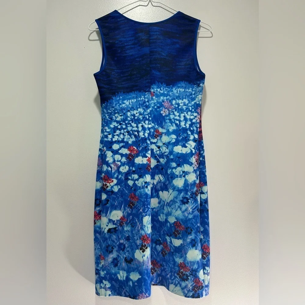 Clover Canyon Blue Floral Sleeveless Dress Size M | Stretch Bodycon Print - Picture 3 of 7